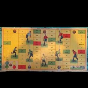 Antique 1930's British Made Ding Dong Football Game Board w/ Cut Out Tokens
